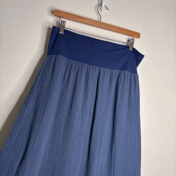 Bryn Walker Blue Cotton Gauze Market Maxi Skirt Size M EUC - Picture 5 of 8